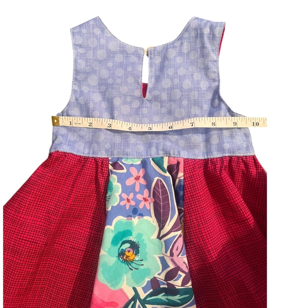 Boutique Handmade Reversible Baby Dress & Hat Set 12-18M Floral - Picture 7 of 9